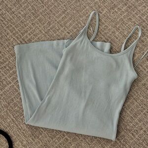 Baby Blue Ribbed Mini Dress